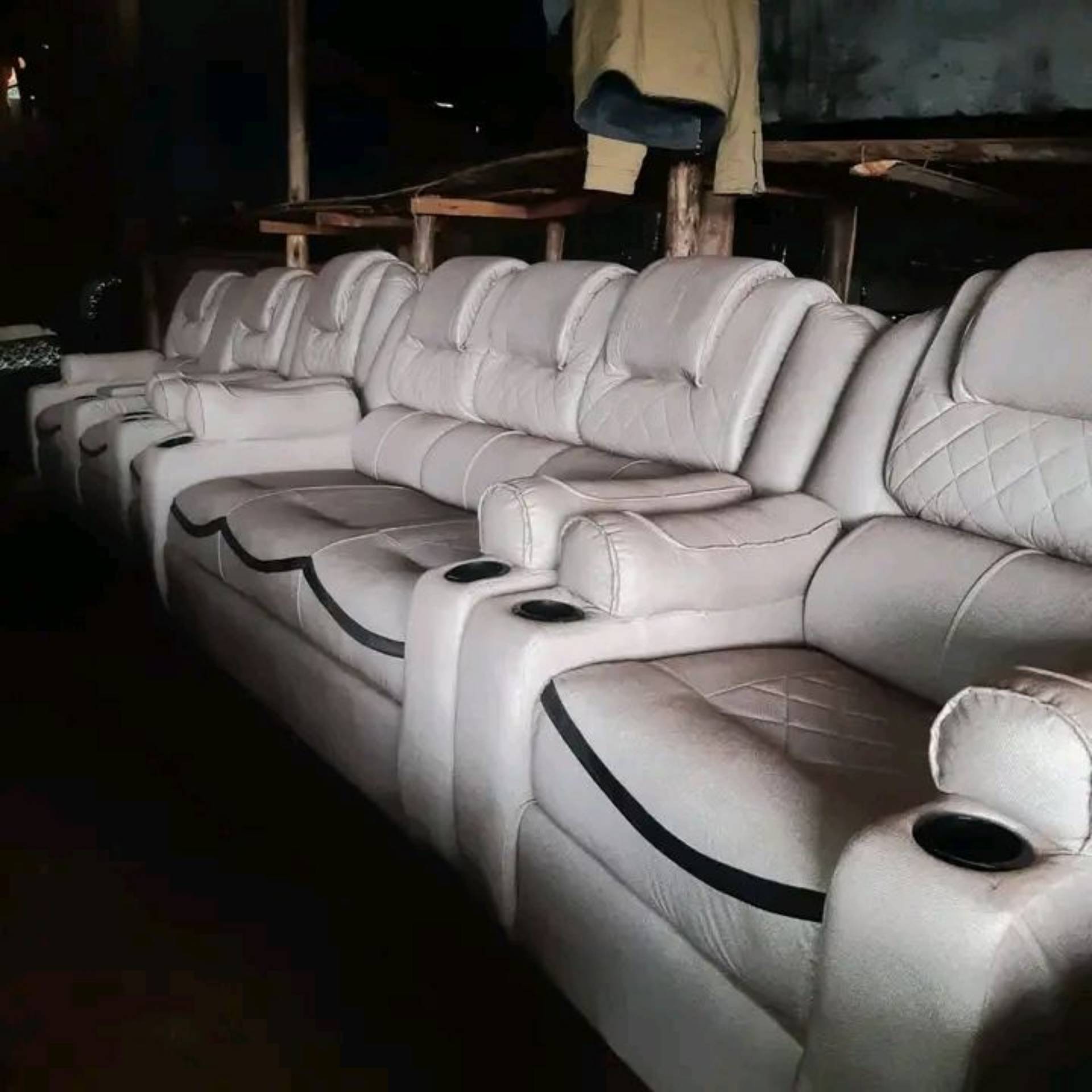 Leather sofa set
