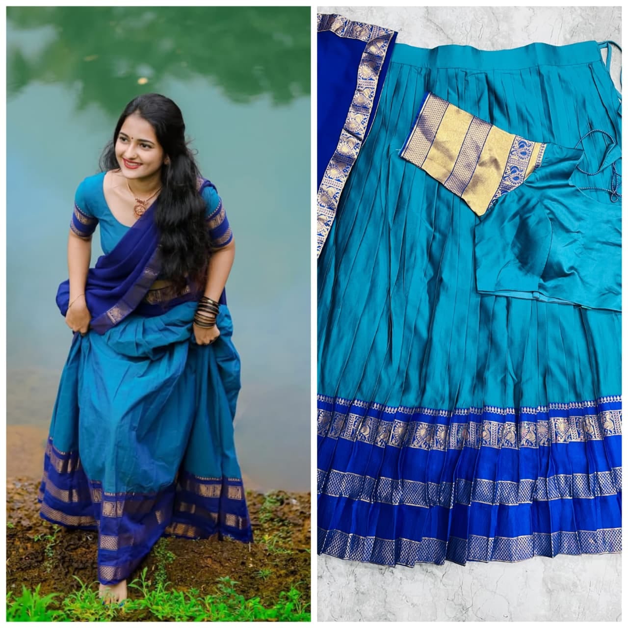 South-style Kanjivaram silk lehenga JK_0