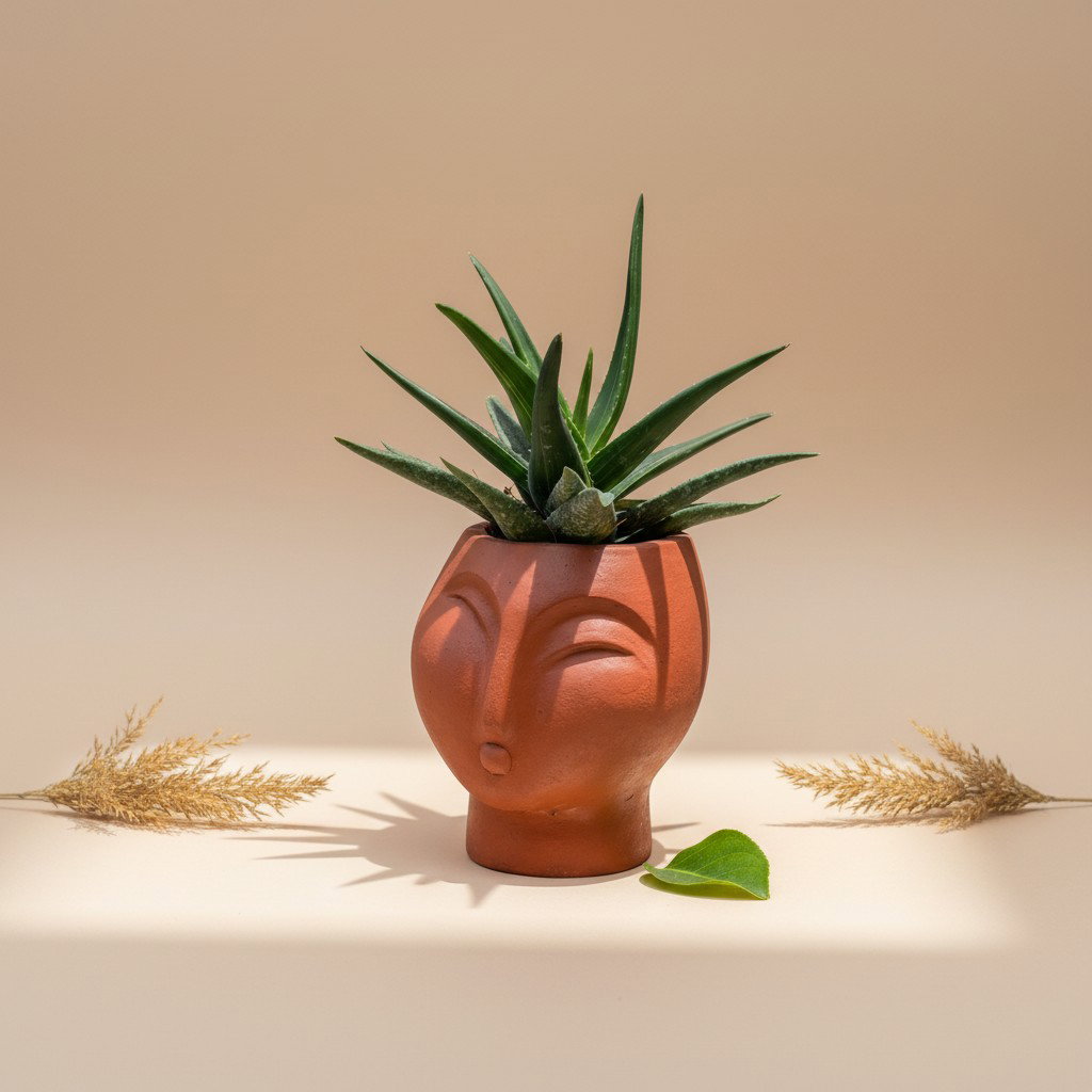 Handmade Clay Pot + Plant_7
