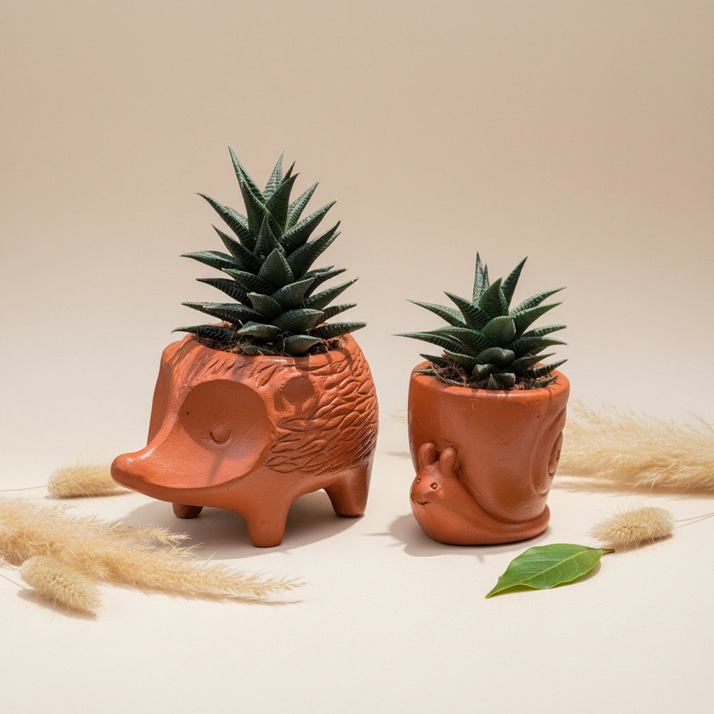Handmade Clay Pot + Plant_3