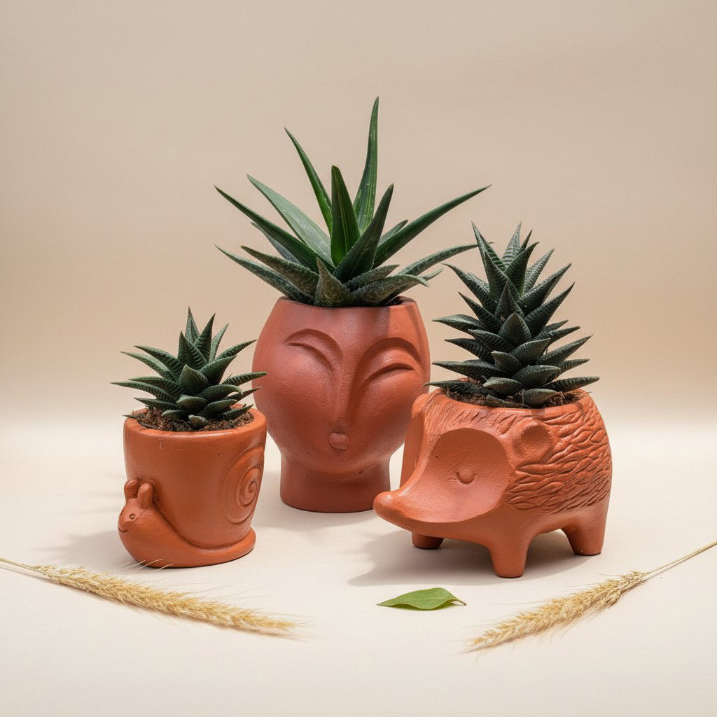 Handmade Clay Pot + Plant_5