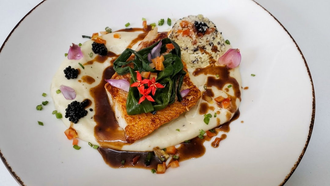Snapper on Roasted Turnip Puree