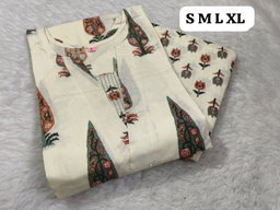 Pure Jaipuri Discharge Print Kurti Pant Set RS  
