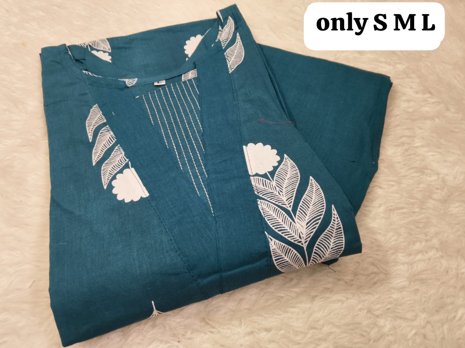 Pure Jaipuri Discharge Print Kurti Pant Set RS _0