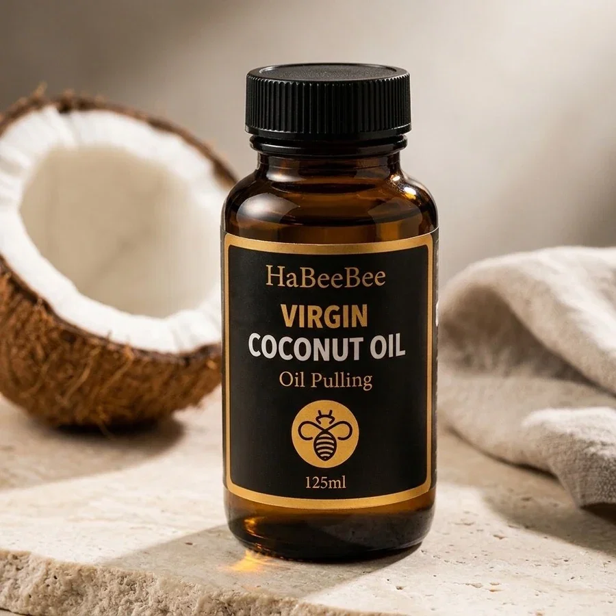 HaBeeBee Virgin Coconut Oil  Cold-Pressed & Unrefined for Oil Pulling_2