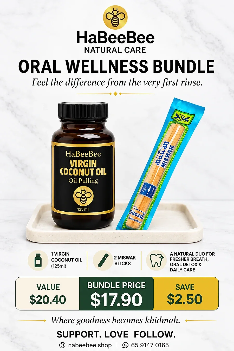 HaBeeBee Daily Oral Care Bundle - Everyday essentials for healthier smiles.