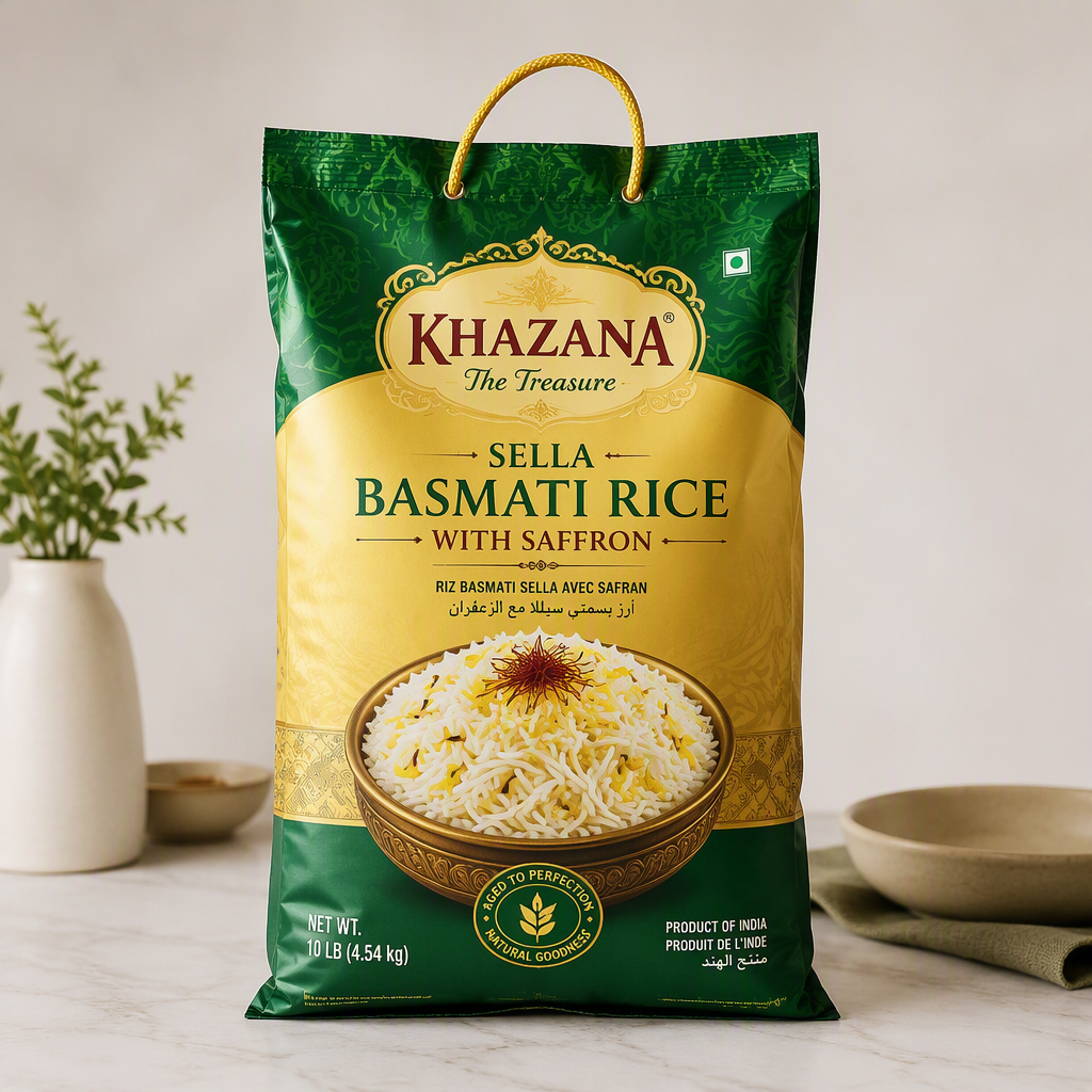 Khazana Sella Basmati Rice with Saffron - 10 lb
