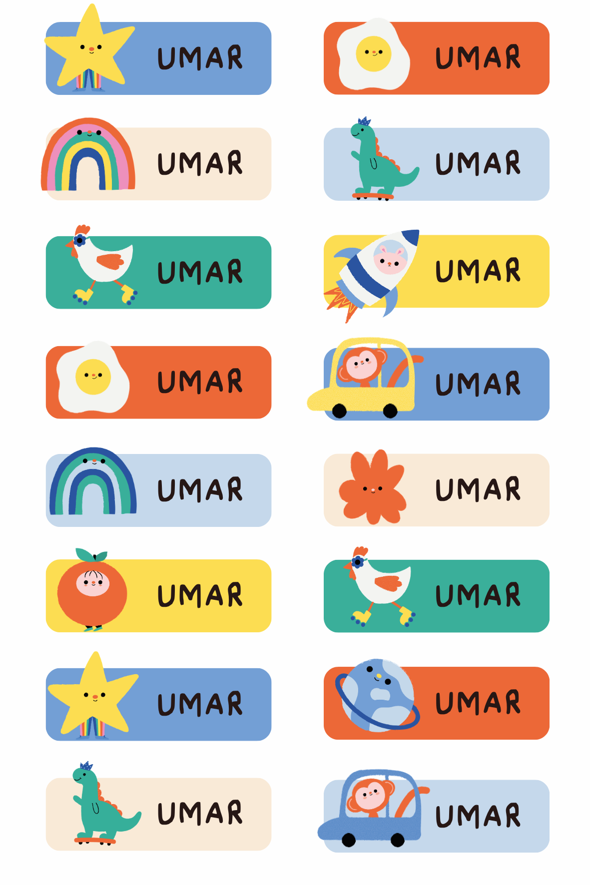 Name Stickers: Boy-01
