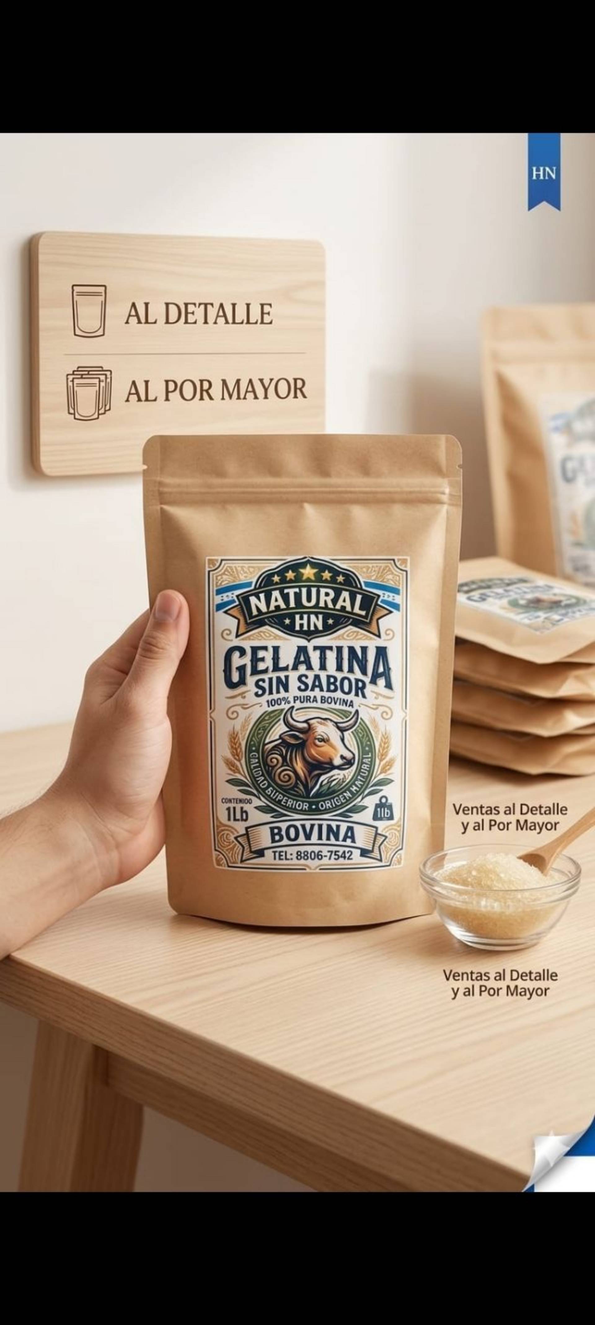 Gelatina simple de origen bovino