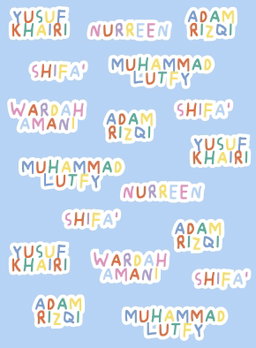 Name Stickers: Colourful