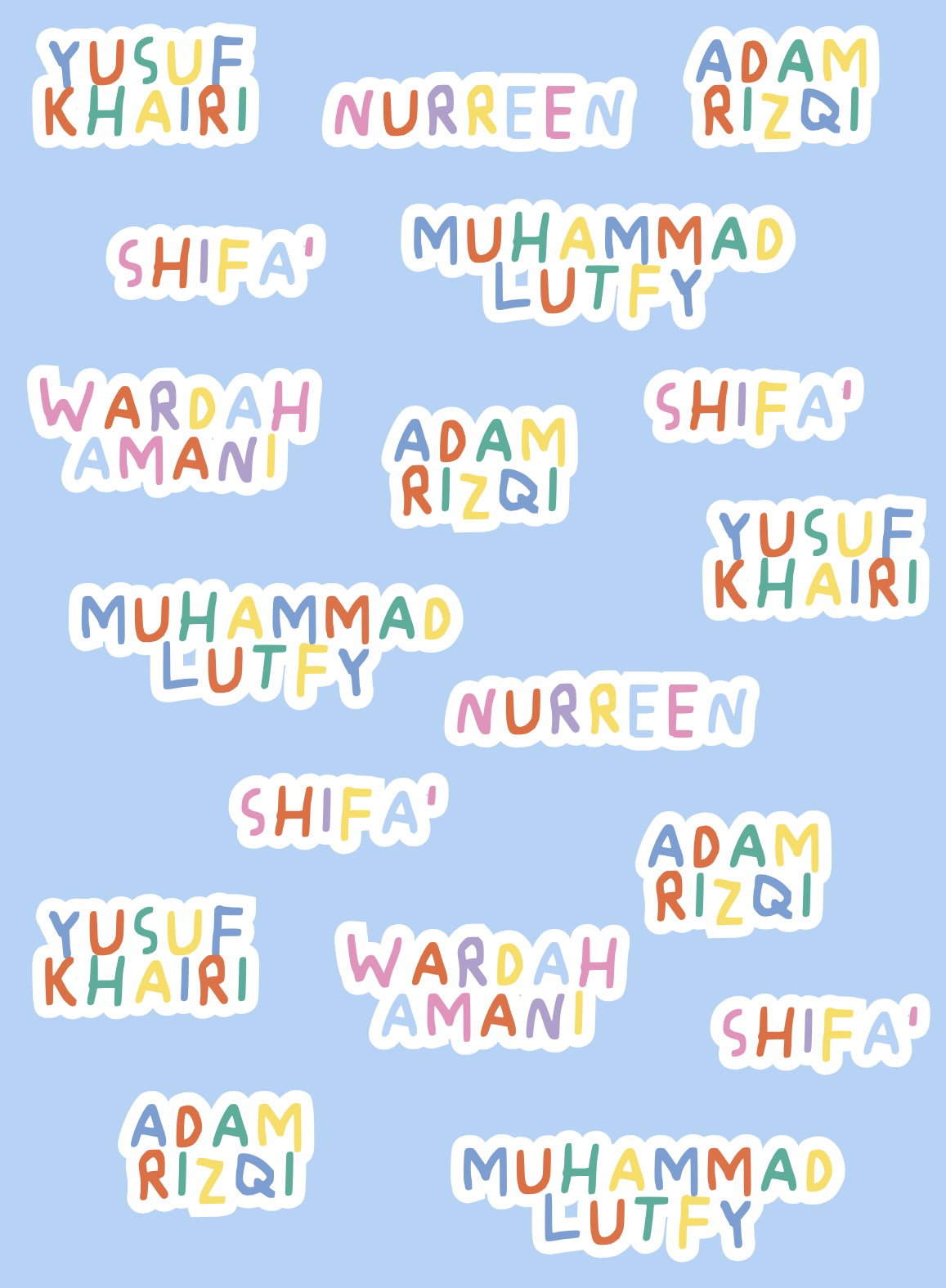 Name Stickers: Colourful