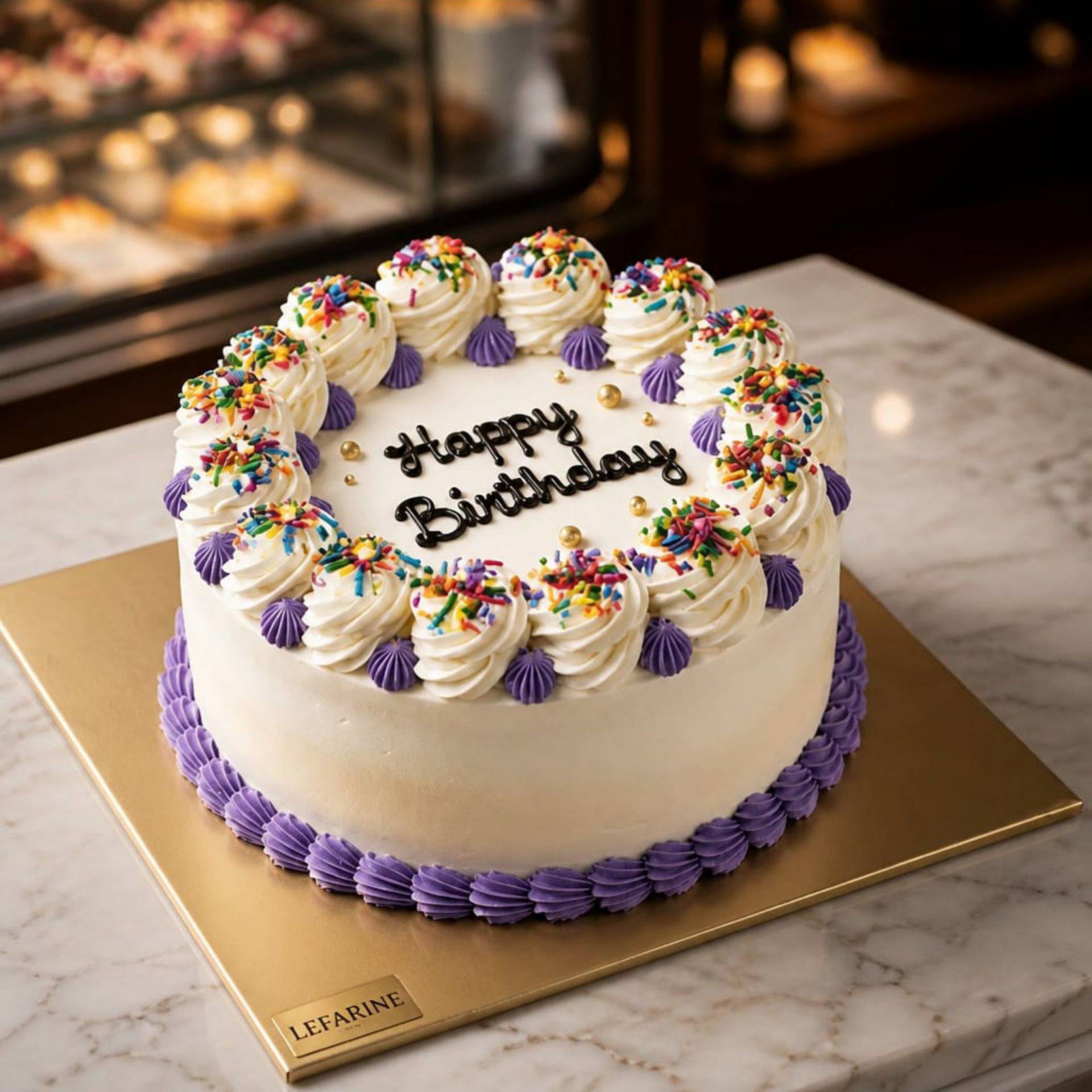 Purple sprinkles cream cake 1kg_0