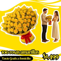 100 rosas amarillas