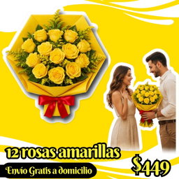 12 rosas amarillas