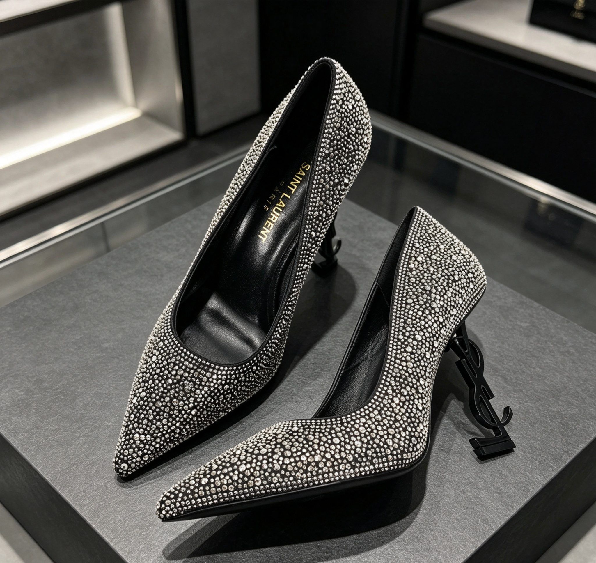 factory e 351 [Saint Laurent] Saint Laurent, high heels YSL high heels 2026 early sg counter synchronized with the latest high-end hot stam series YSL�� decoration ClassicAnd exquisite mas_0
