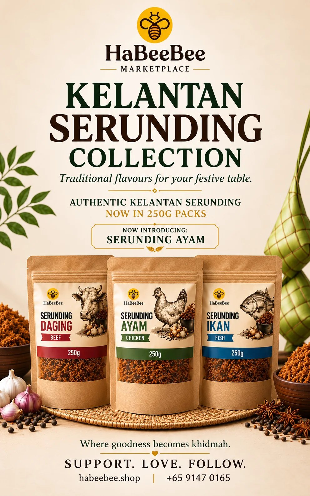 HaBeeBee Kelantan Serunding Collection - Three authentic flavours. One timeless tradition._2