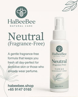 HaBeeBee Fragrance-Free Tawas Deodorant Spray 100ml