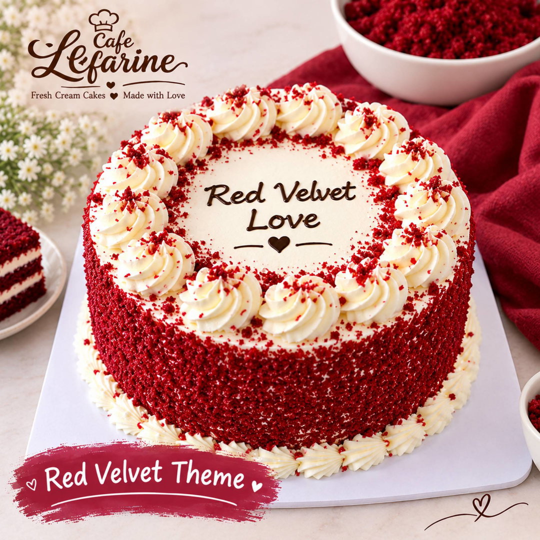 Red velvet them cake half kg