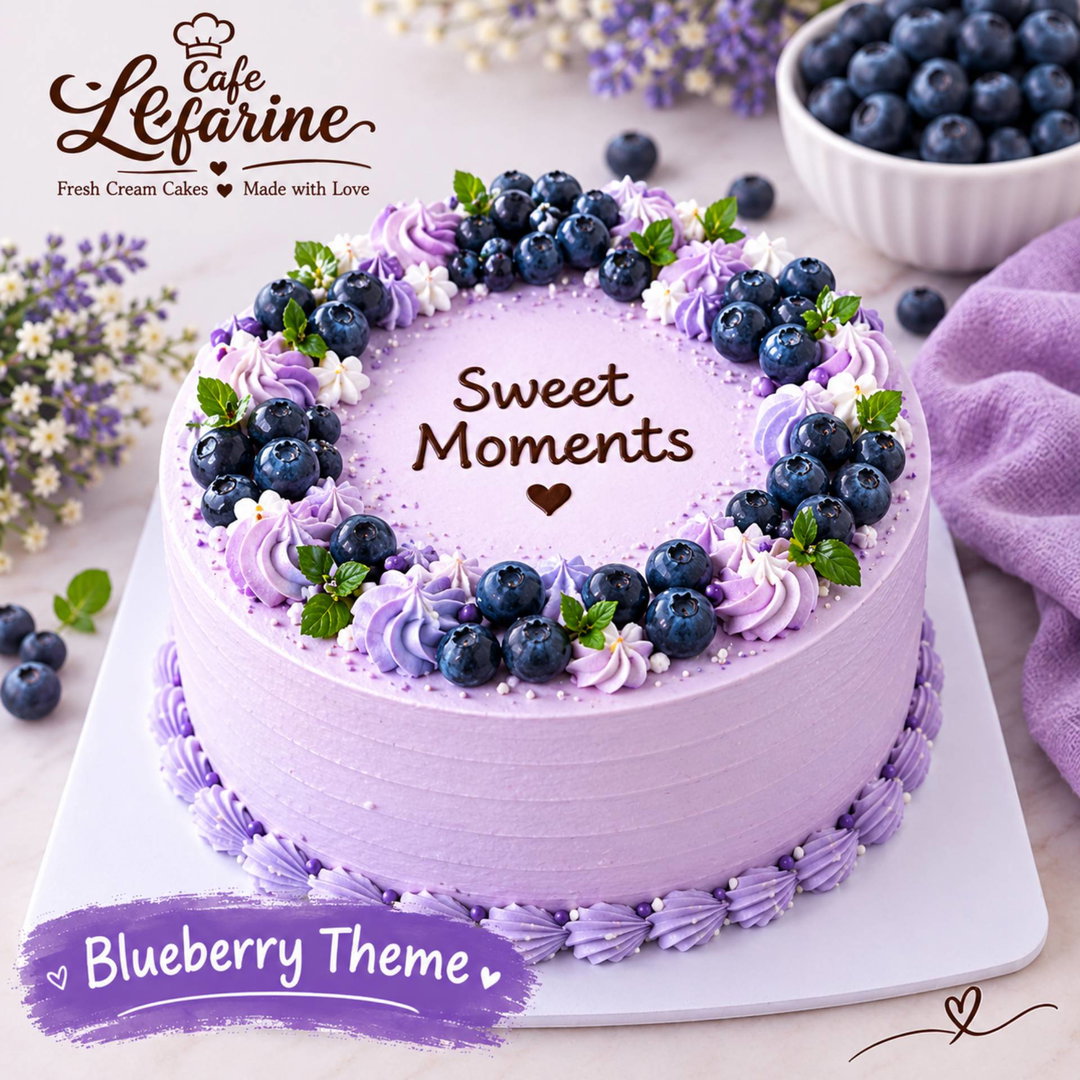 Blueberry theme cake (half kg and 1kg)
