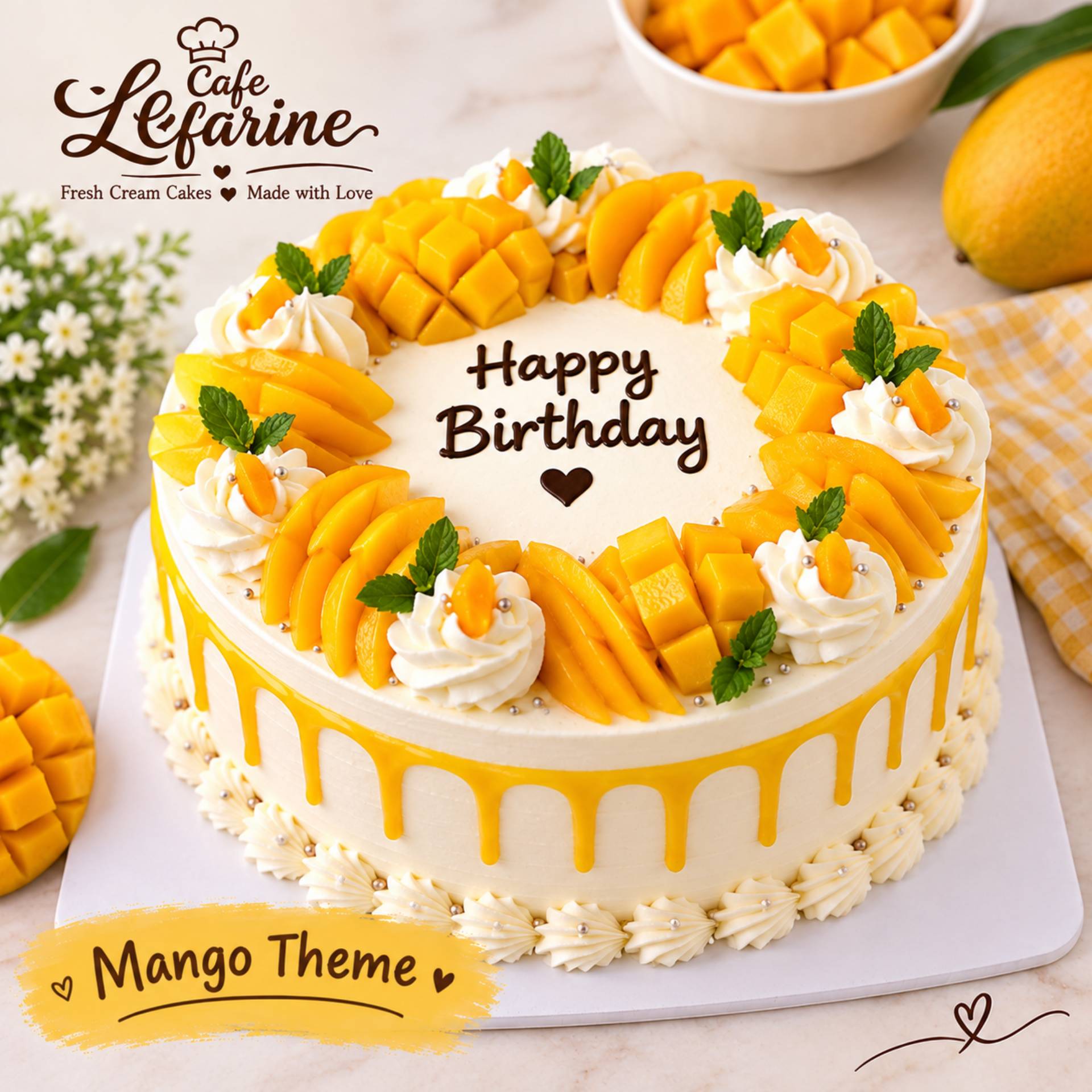 Mango theme cake (half kg and 1kg)_0