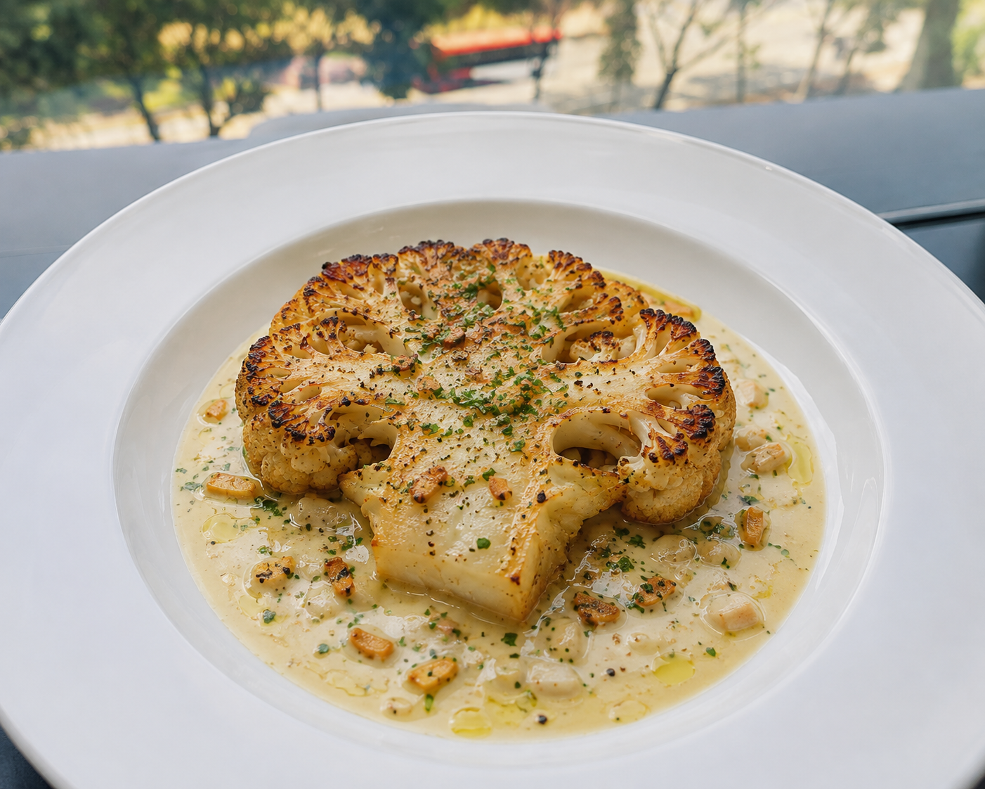 Cauliflower Steak with Infused Garlic Yogurt (V)_0