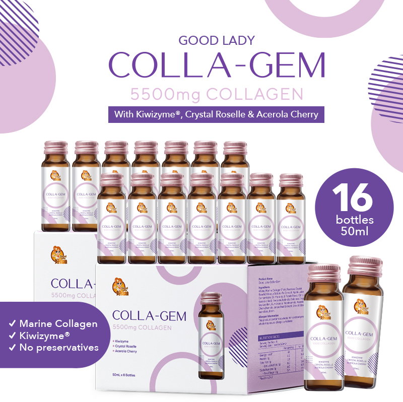 Good Lady Colla-Gem - Premium Marine Collagen Peptide (5500mg) (16 Bottle x 50ml)_0