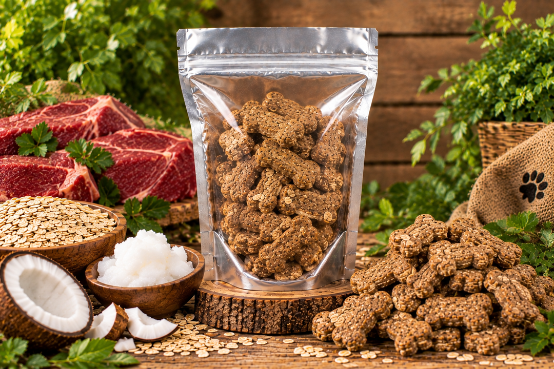Beef, Oats & Coconut Oil Soft Biscuits 
