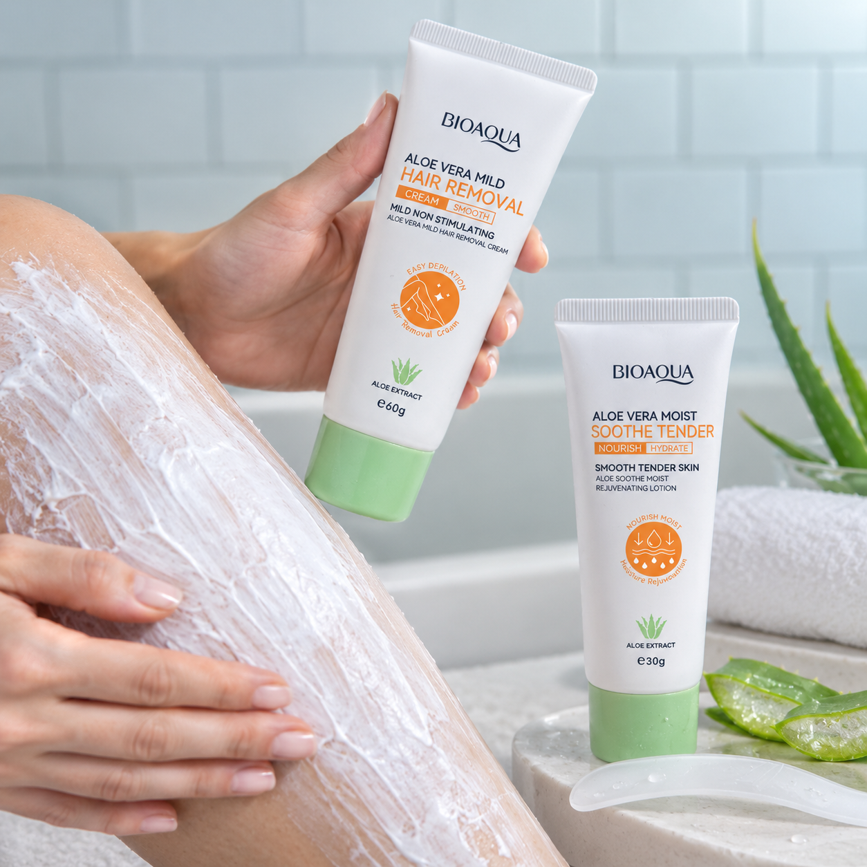 🌿✨ KIT DE DEPILADO BIOAQUA Aloe Vera Hair Removal 💚_1