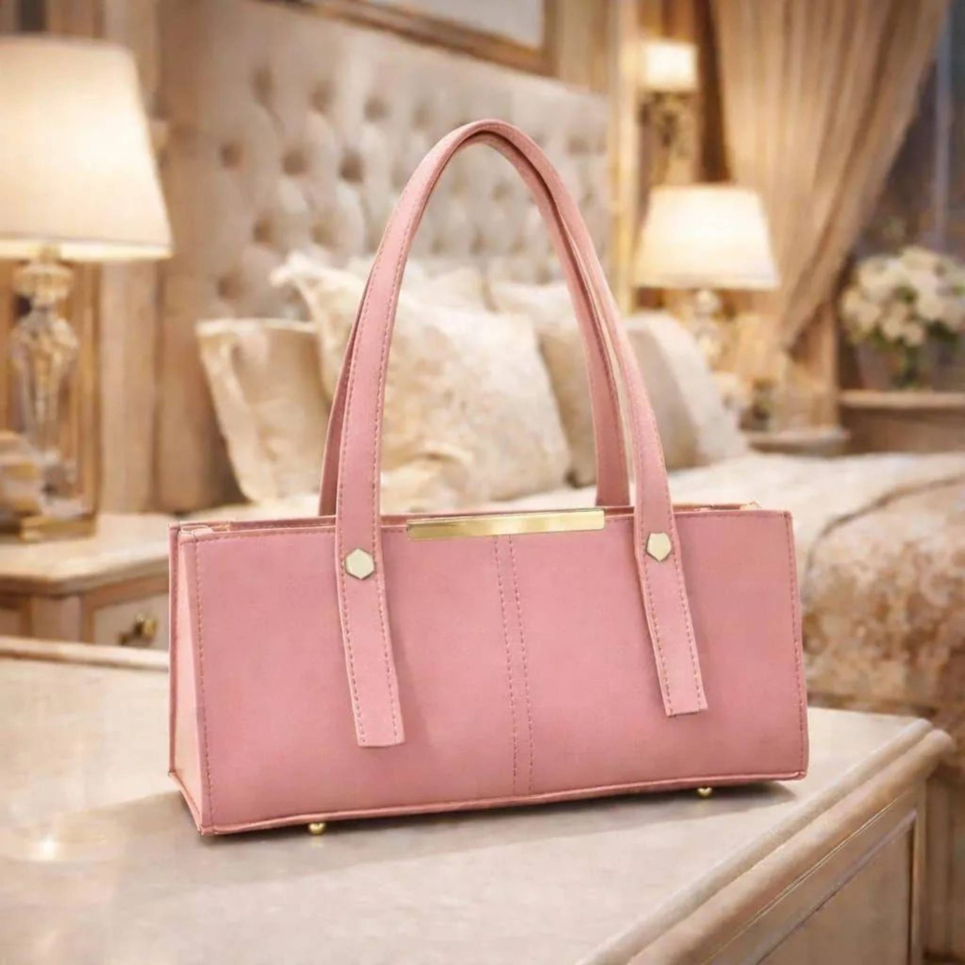 Mellure Chic Dusty Pink Structured Shoulder Bag