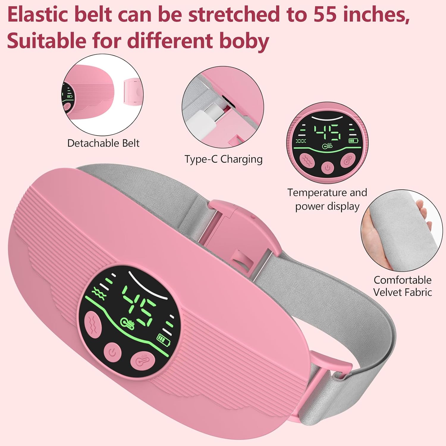 Rechargeable Waist Massager Belt for Menstrual Cramp Relief_1
