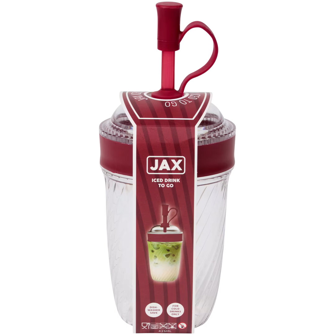 Verre à couvercle avec paille 425ml