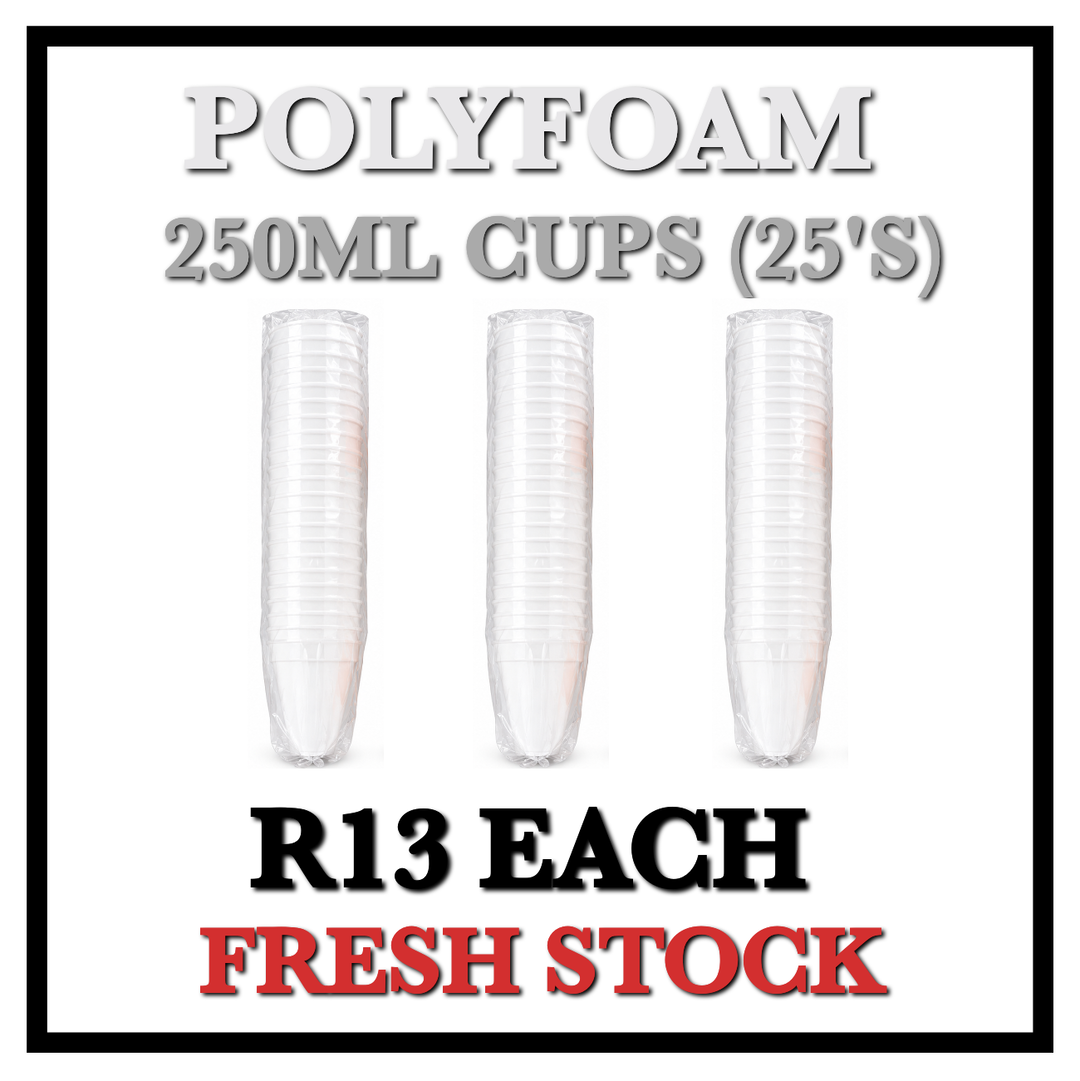 Polyfoam Cups 250ml 25's