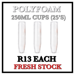 Polyfoam Cups 250ml 25's