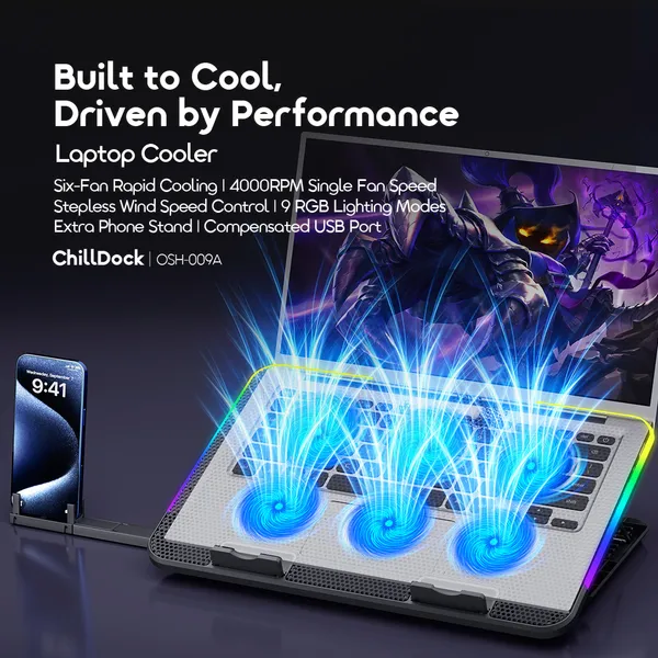 oraimo ChillDock Dual USB Ports Laptop Cooler_4