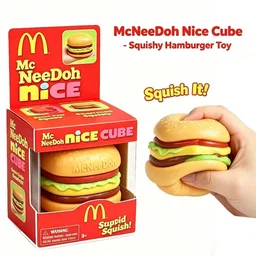 Hamburger NeeDoh Nice Cube Squishy