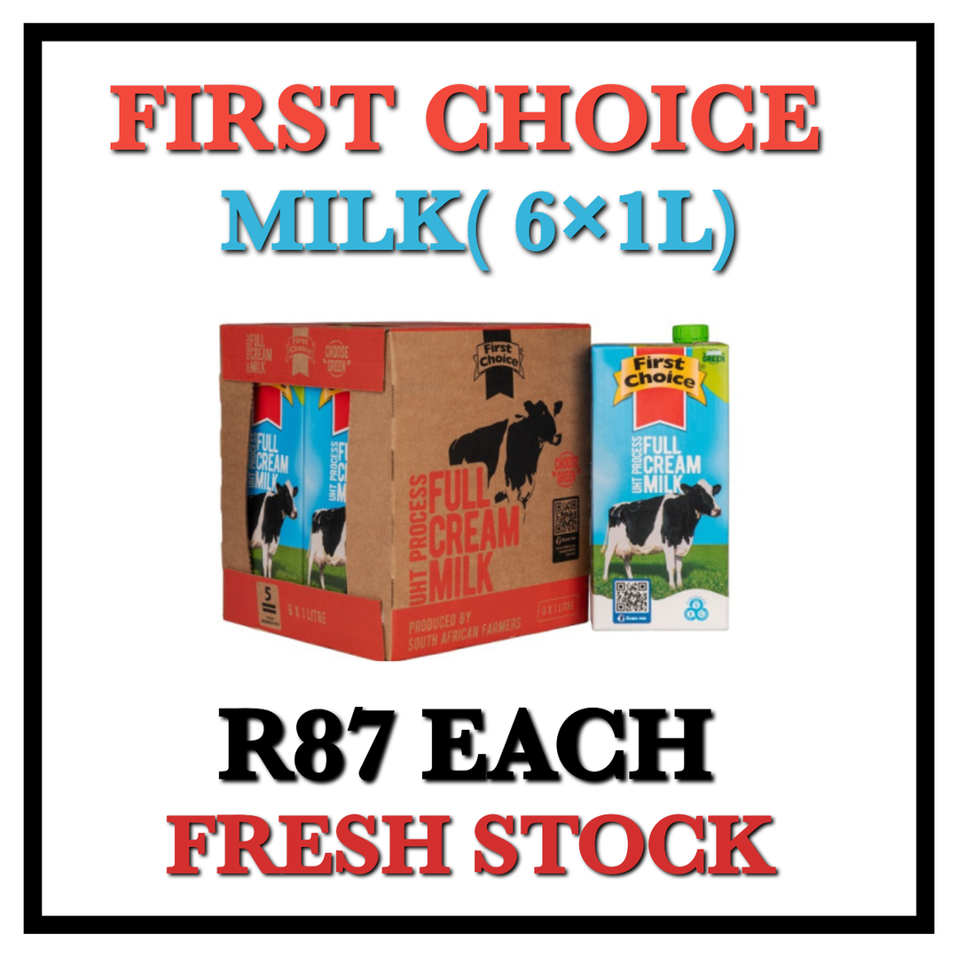 First Choice Full Cream Milk (6ร1L)