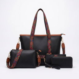 4 PCS Sacs à Main Pour Femmes Sac à Bandoulière Unique Portefeuille