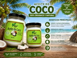 Aceite de Coco extra Virgen Orgánico, Extraído en Frio