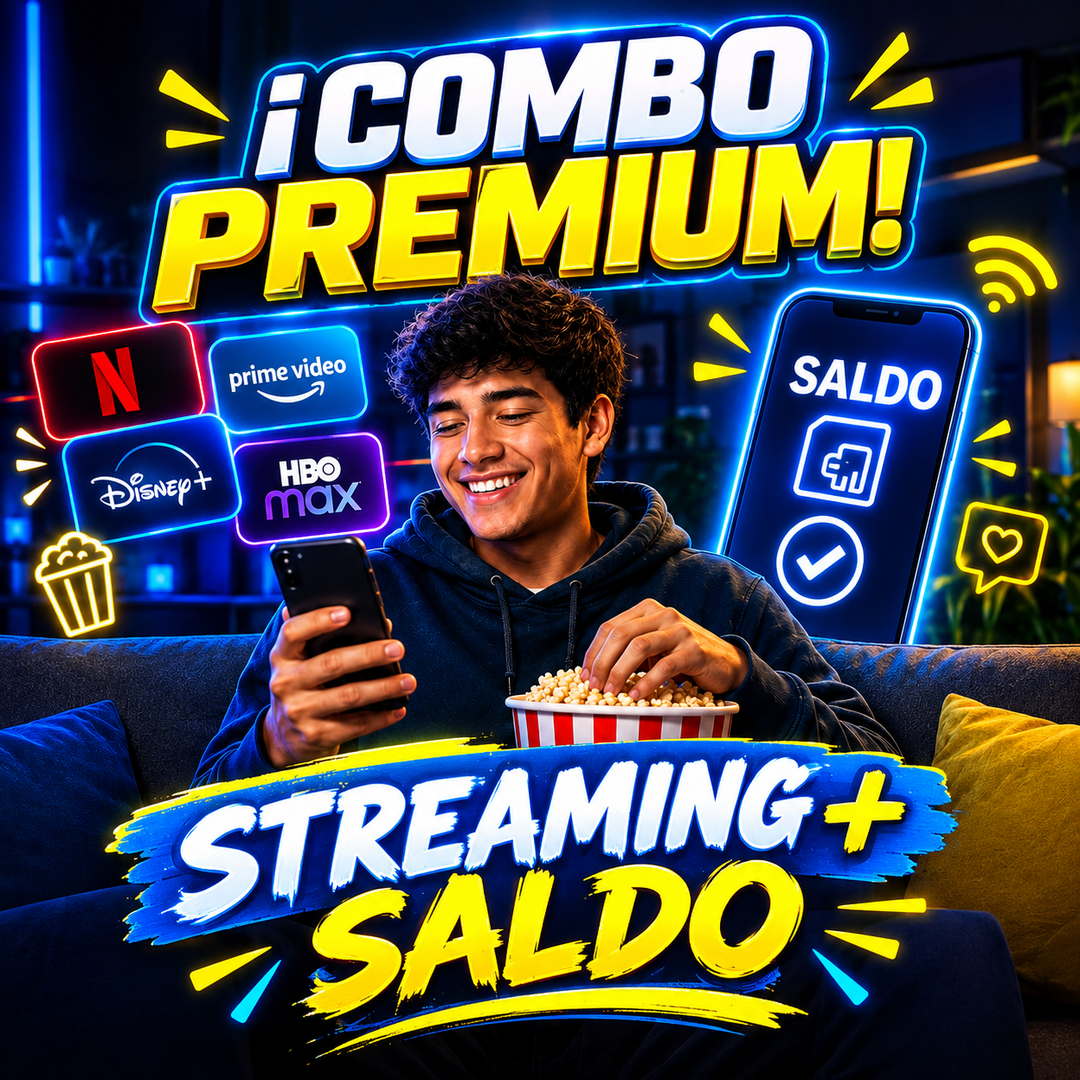 ¡COMBO PREMIUM! 📺📲 (Streaming + Saldo)