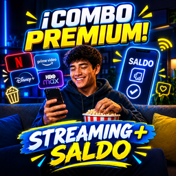 ¡COMBO PREMIUM! 📺📲 (Streaming + Saldo)