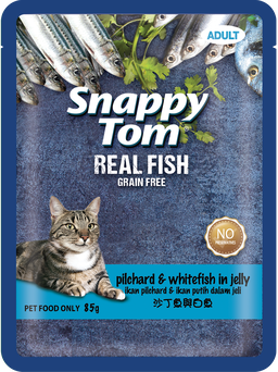 Snappy Tom Real Meat & Real Fish Wet Cat Food Pouch (Adult) - 85g