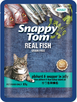Snappy Tom Real Meat & Real Fish Wet Cat Food Pouch (Adult) - 85g