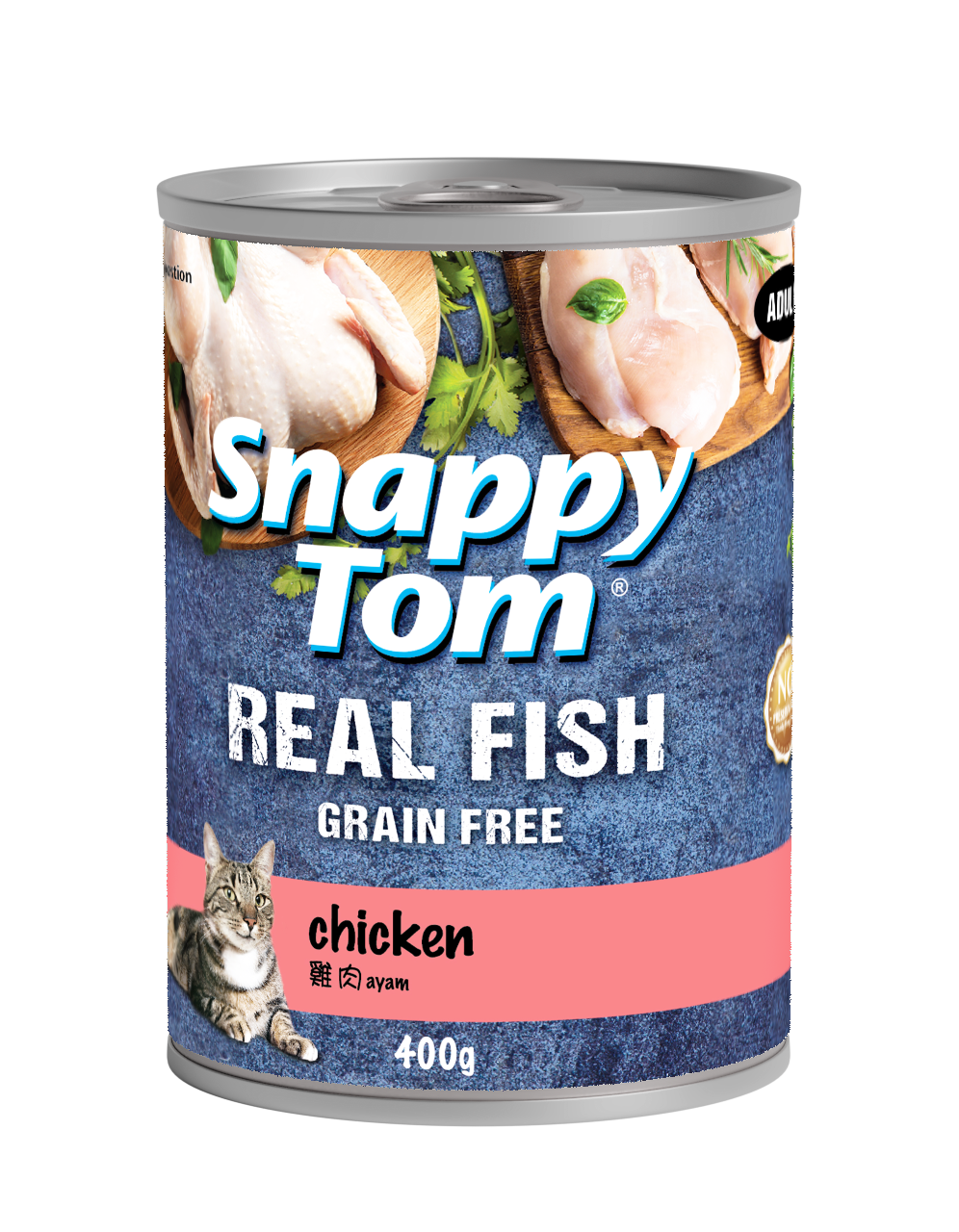 Snappy Tom Real Fish Wet Cat Food Can (Adult) - 400g_1