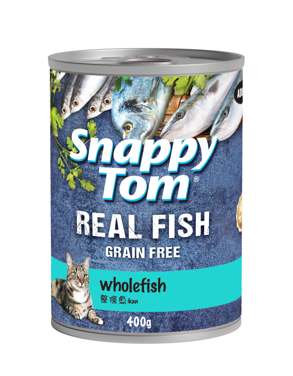 Snappy Tom Real Fish Wet Cat Food Can (Adult) - 400g_2