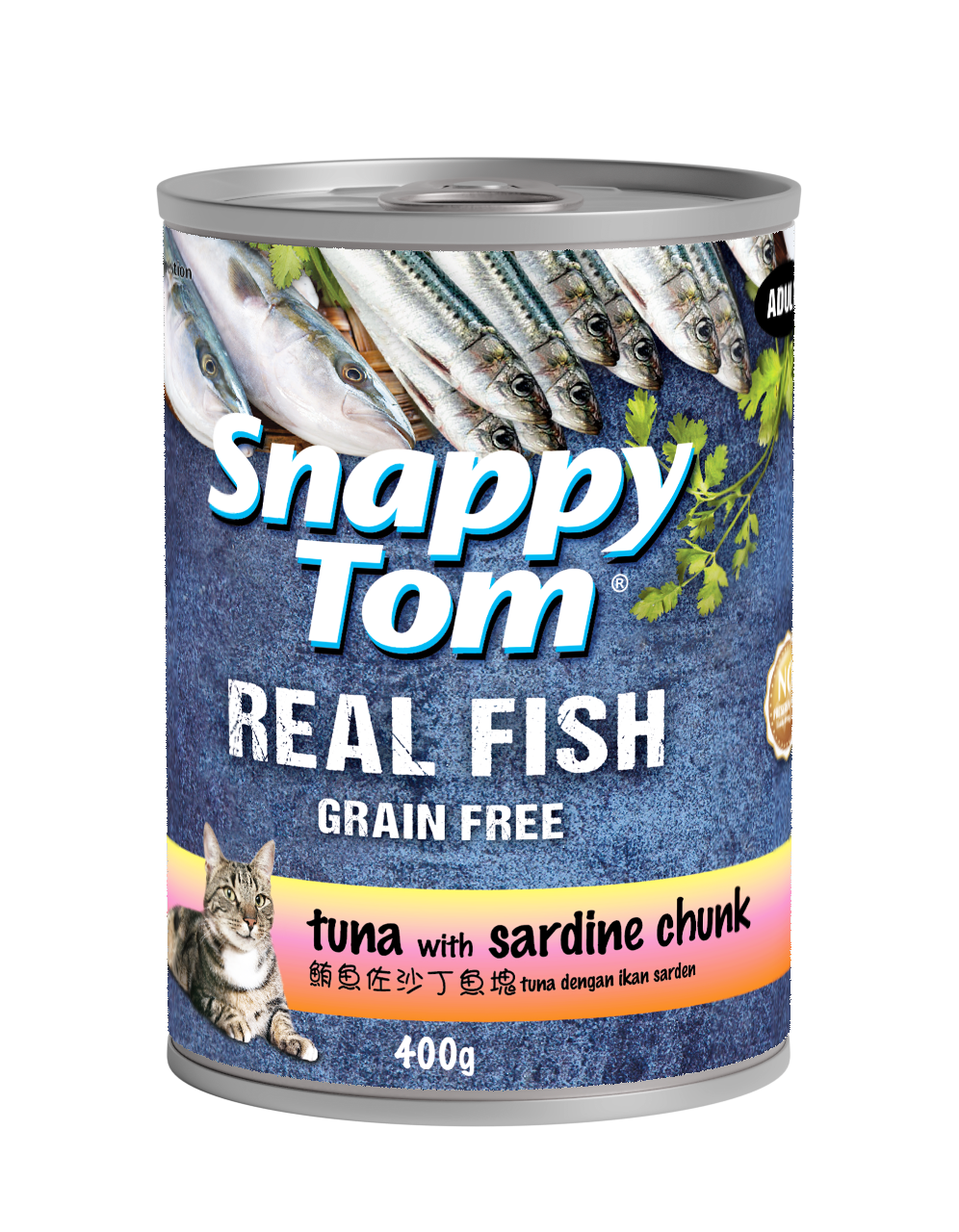 Snappy Tom Real Fish Wet Cat Food Can (Adult) - 400g_3