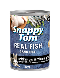 Snappy Tom Real Fish Wet Cat Food Can (Adult) - 400g