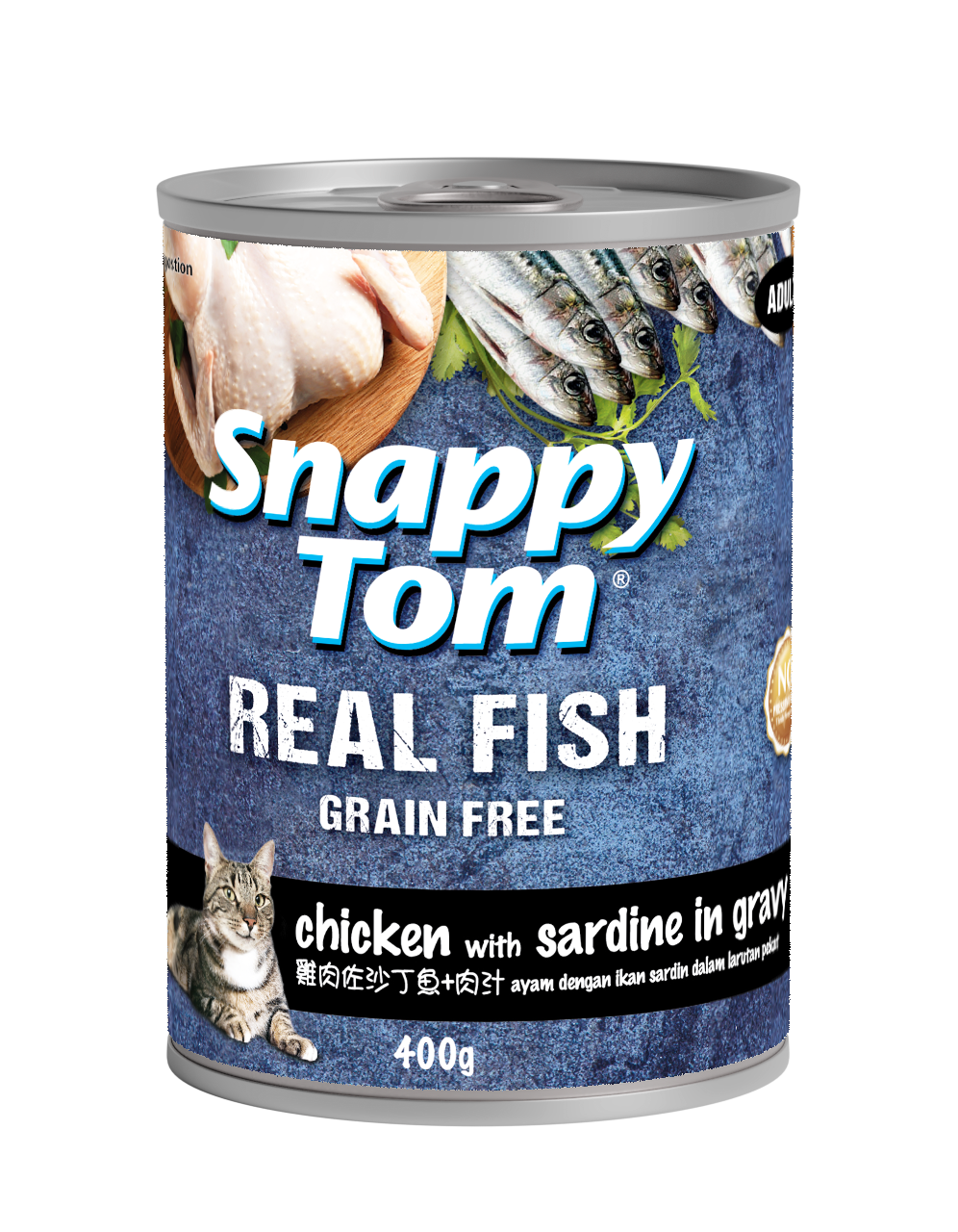 Snappy Tom Real Fish Wet Cat Food Can (Adult) - 400g_10