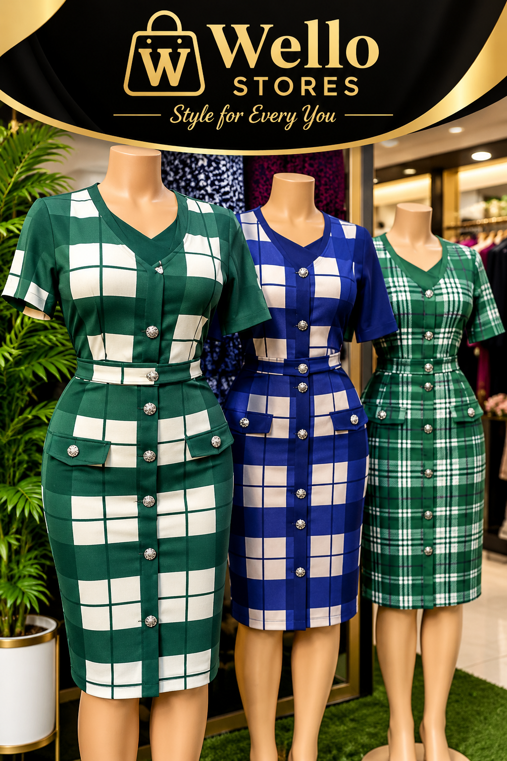 Elegant Checked Dresses