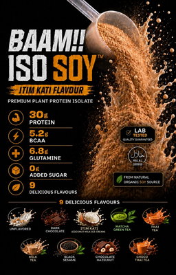 BAAM!!™ ISO-SOY Plant Protein Isolate (5lb / 2.3kg) | 30g Soy Isolate Protein • Vegan • Lactose-Free • Lab-Tested Premium Plant Protein