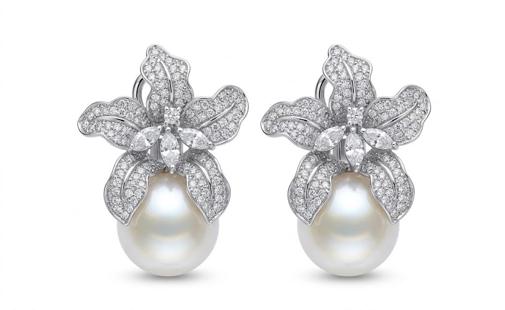 Silver Zirconia Flowers Earrings